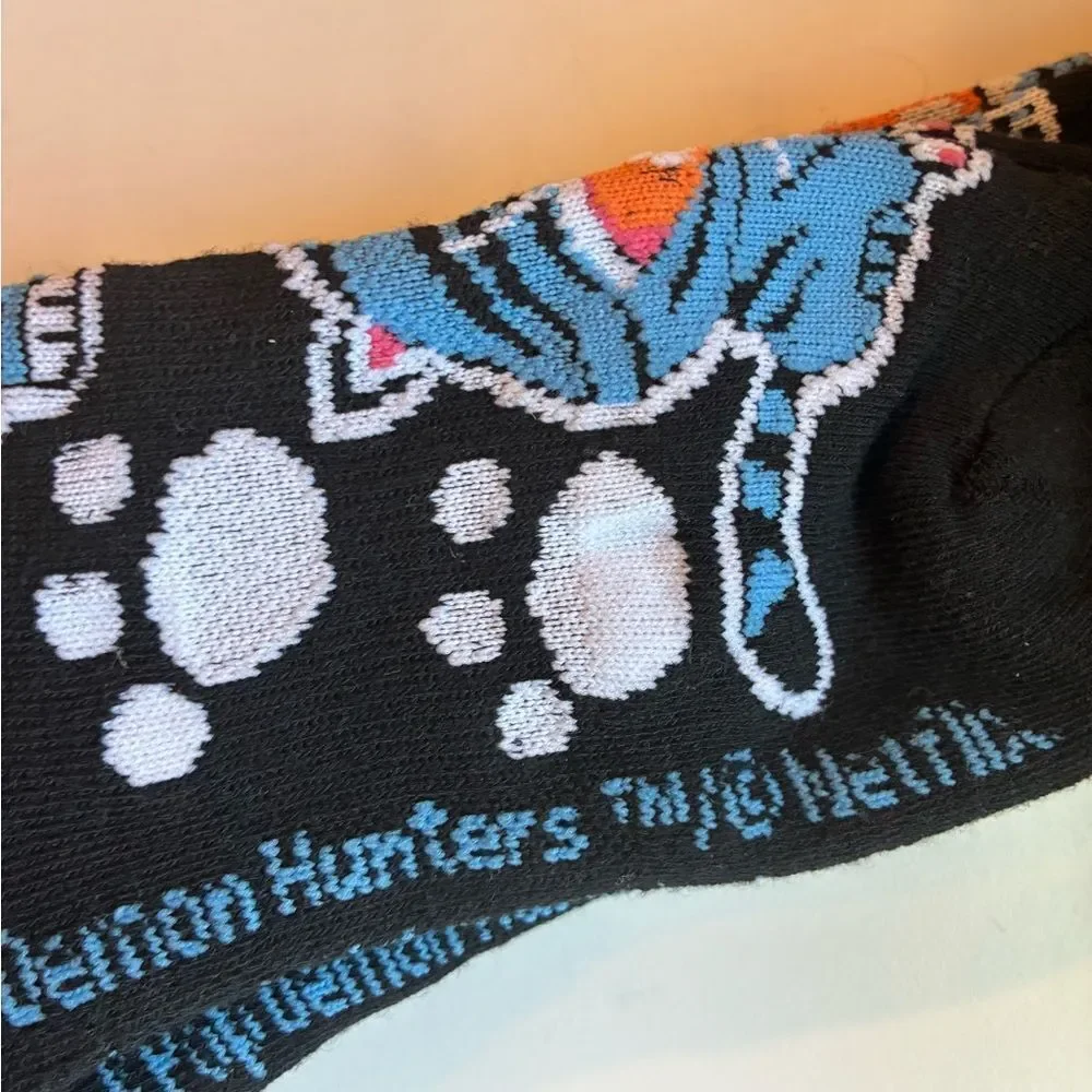 Netflix Kpop Demon Hunters Black and Blue Socks